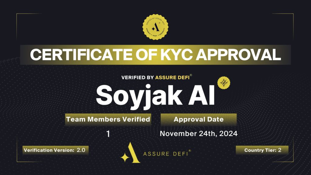Tim Soyjak AI mendapatkan verifikasi dari Assure DEFI